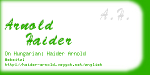 arnold haider business card